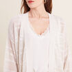 Gilet ajouré manches 3/4 ecru femme