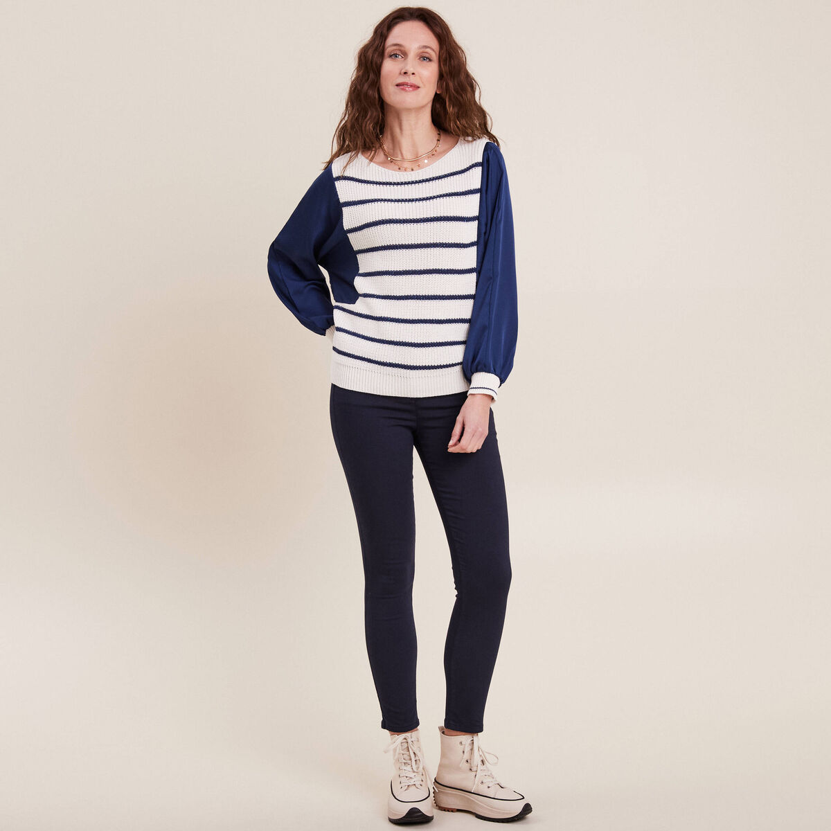 Pantalon magique Le L&eacute;ger coupe ajust&eacute;e bleu marine femme