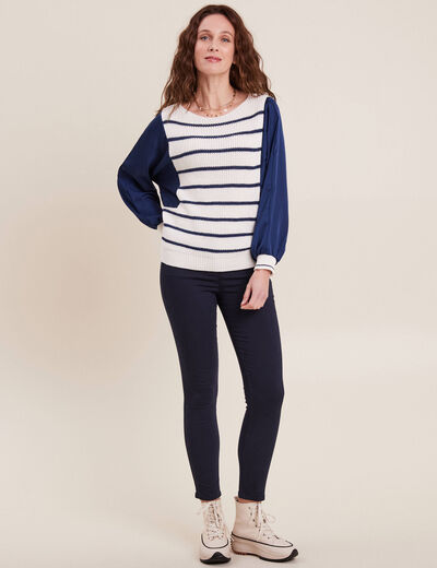 Pantalon magique Le L&eacute;ger coupe ajust&eacute;e bleu marine femme