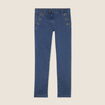 Jean ajusté 7/8ème à pont denim double stone femme