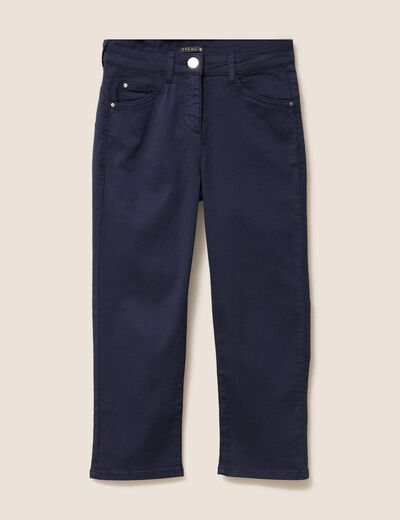 Pantacourt magique Le L&eacute;ger coupe droite bleu marine femme