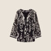 Blouse manches 3/4 noir femme