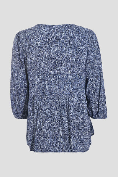 Blouse manches 3/4 blanc femme