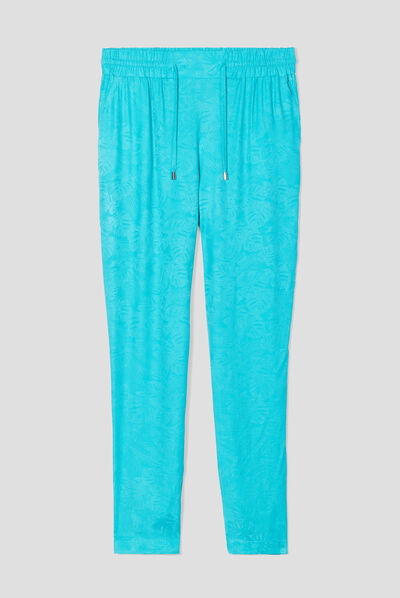 Pantalon flou fluide vert femme