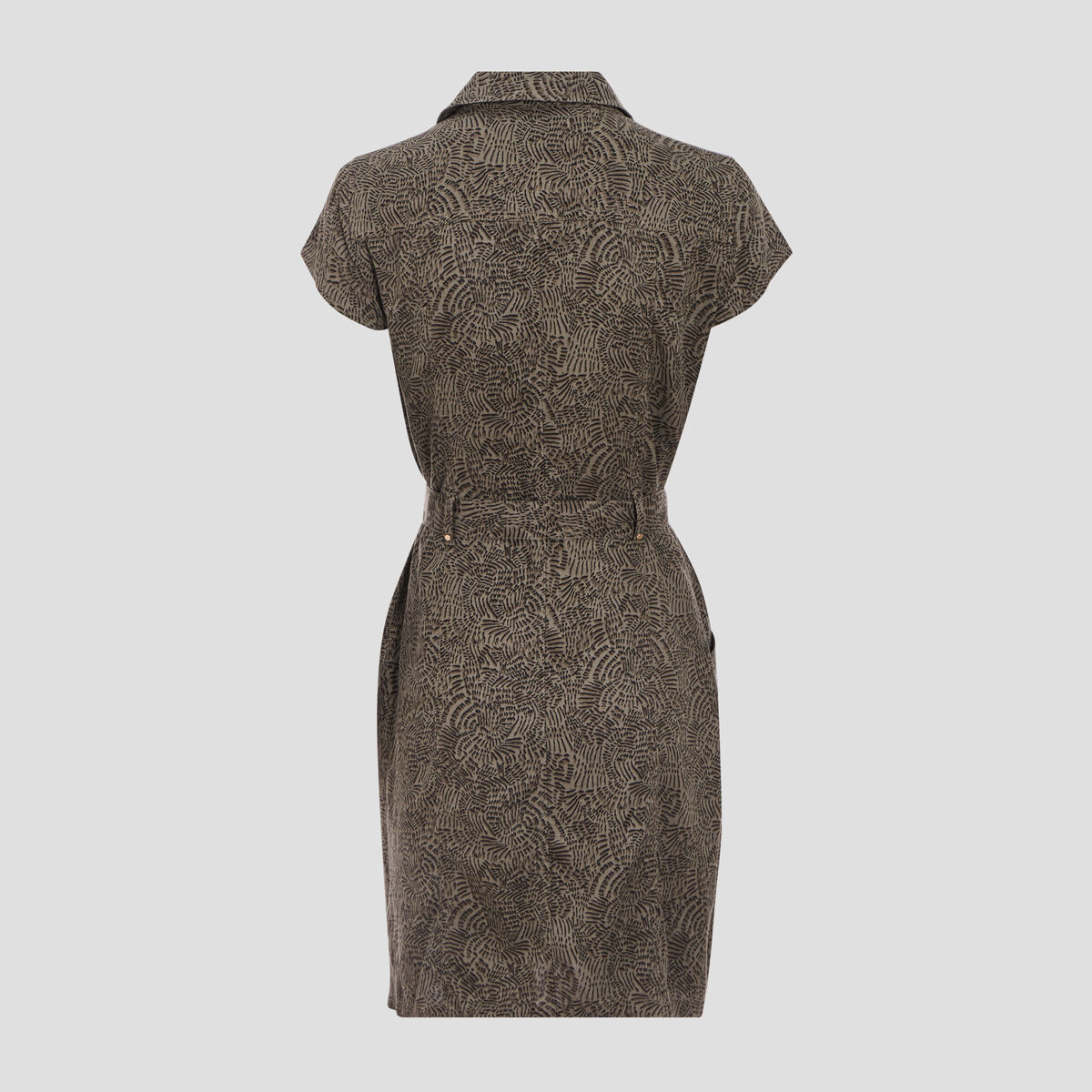 Robe droite zippée vert kaki femme