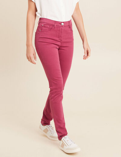 Jean magique ajusté taille standard vieux rose femme