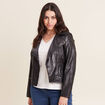 Veste esprit motard zippée noir femme