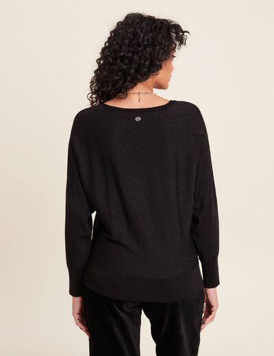 Pull manches longues noir femme
