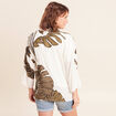 Veste esprit kimono vert kaki femme