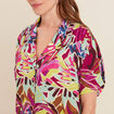 Chemise droite manches courtes mauve femme