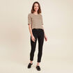 T-shirt col rond marron clair femme