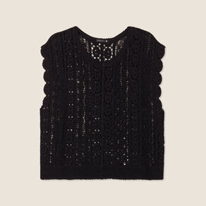 Débardeur macramé noir femme