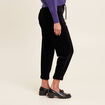 Pantalon coupe mom en velours noir femme