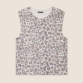 Pull sans manches ecru femme