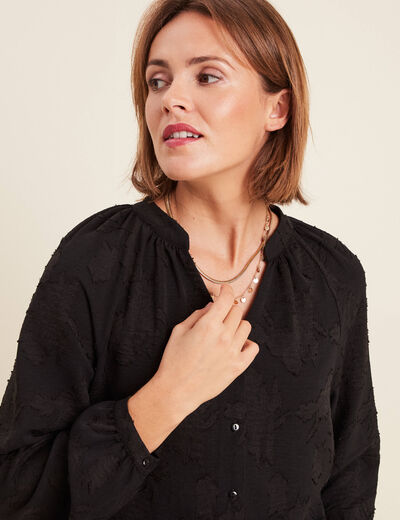 Blouse manches longues noir femme