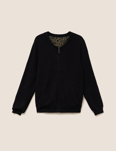 Gilet r&eacute;versible manches longues vert femme