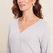 T-shirt manches longues gris clair femme