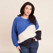 Pull col rond manches longues ecru femme