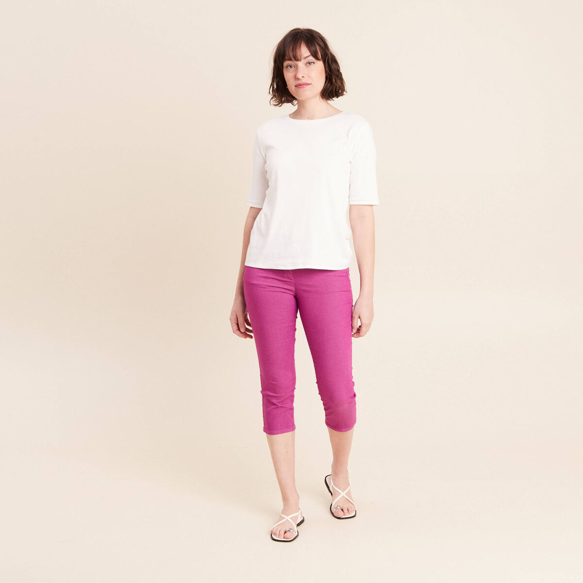 Pantacourt magique Le L&eacute;ger coupe droite violet femme