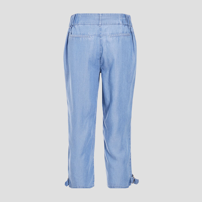 Bermuda droit en jean denim double stone femme