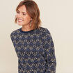 T-shirt manches longues bleu femme