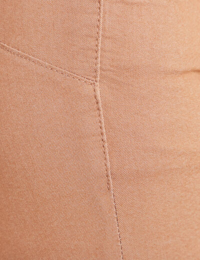 Pantalon léger taille haute 7/8ème marron femme