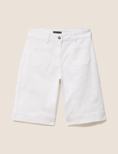 Bermuda blanc femme