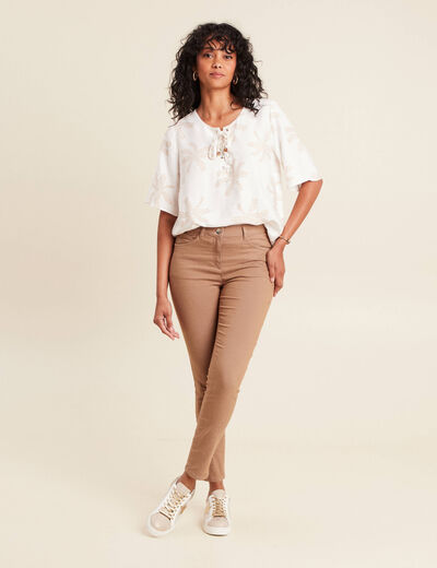 Pantalon magique Le L&eacute;ger coupe ajust&eacute;e marron femme