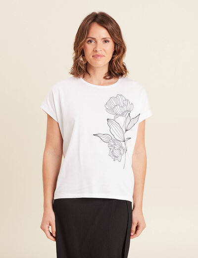 T-shirt manches courtes blanc femme