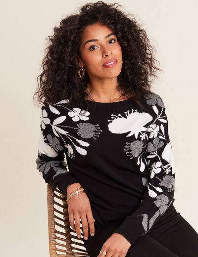 Pull manches longues blanc femme