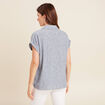 Blouse manches courtes fluide bleu femme