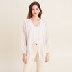 Gilet ajouré manches 3/4 ecru femme