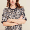 T-shirt manches 3/4 beige femme