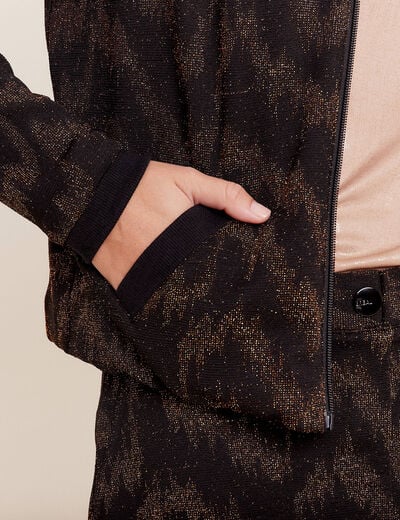 Veste bomber zippée noir femme