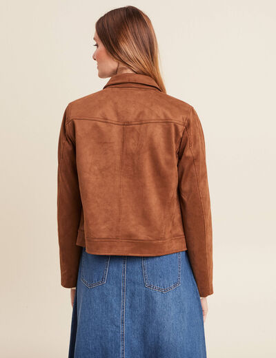Veste doublée marron foncé femme
