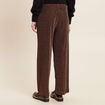Pantalon flou effet tricoté couleur cuivre femme