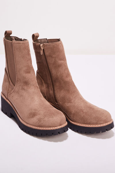 Bottines chelsea crantées marron femme