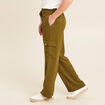 Pantalon cargo lien à nouer vert olive femme