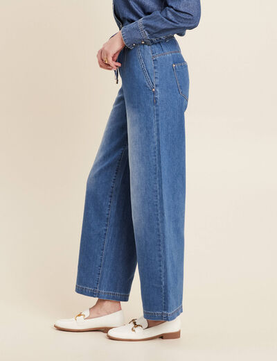 Jean coupe large avec cordon denim double stone femme