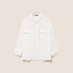 Chemise ample col chemise manches 3/4 ecru femme