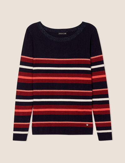 Pull manches longues multicolore femme