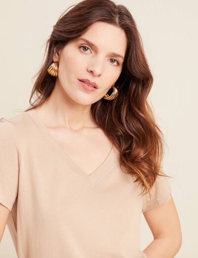 T-shirt manches courtes sable femme