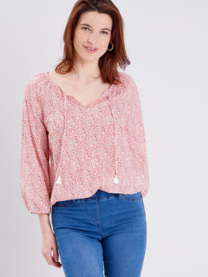 Blouse manches 34 ecru femme