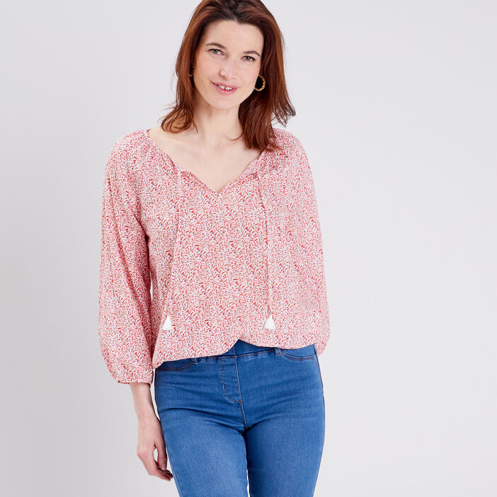 Blouse manches 3/4 ecru femme