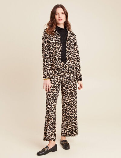 Veste droite boutonnée creme femme