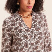 Chemise cintr&eacute;e manches longues fluide blanc femme