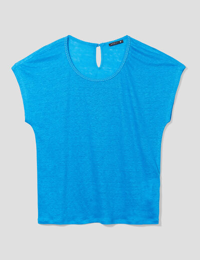 T-shirt manches courtes bleu femme