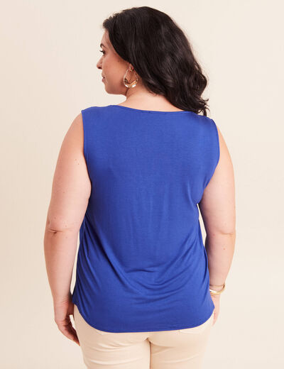 D&eacute;bardeur sans manches bleu fonc&eacute; femme