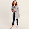 Manteau 2 en 1 droit &agrave; capuche gris clair femme
