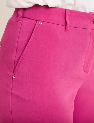 Pantalon chino large rose fushia femme
